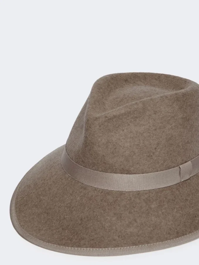 Wool felt hat, beige
