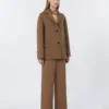 Wool gabardine trousers, camel