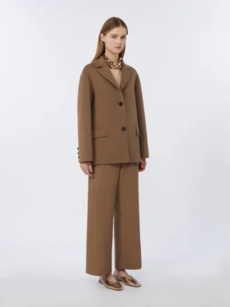 Wool gabardine trousers, camel