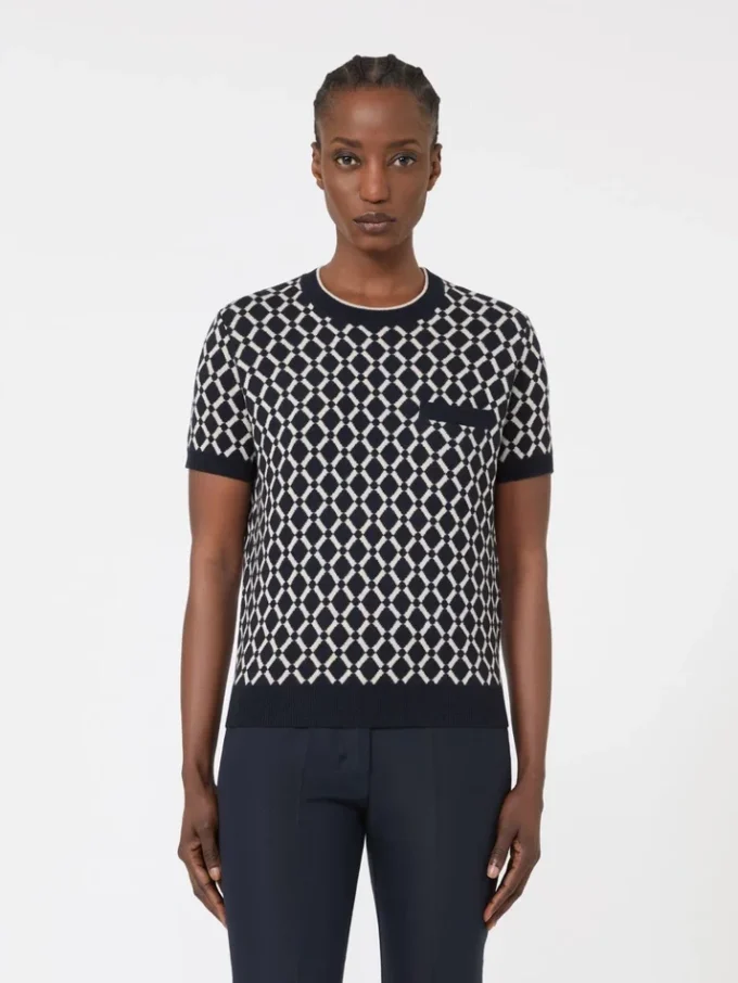 Wool jacquard jumper, ultramarine