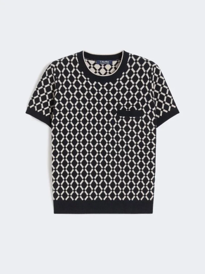 Wool jacquard jumper, ultramarine