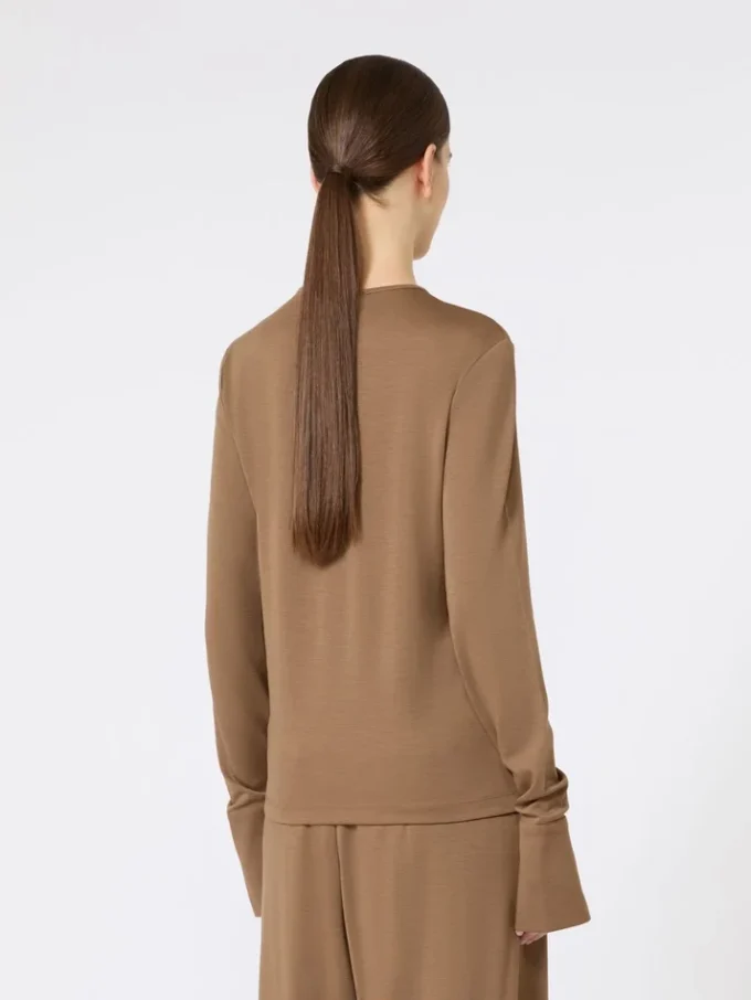 Wool jersey t-shirt, tobacco