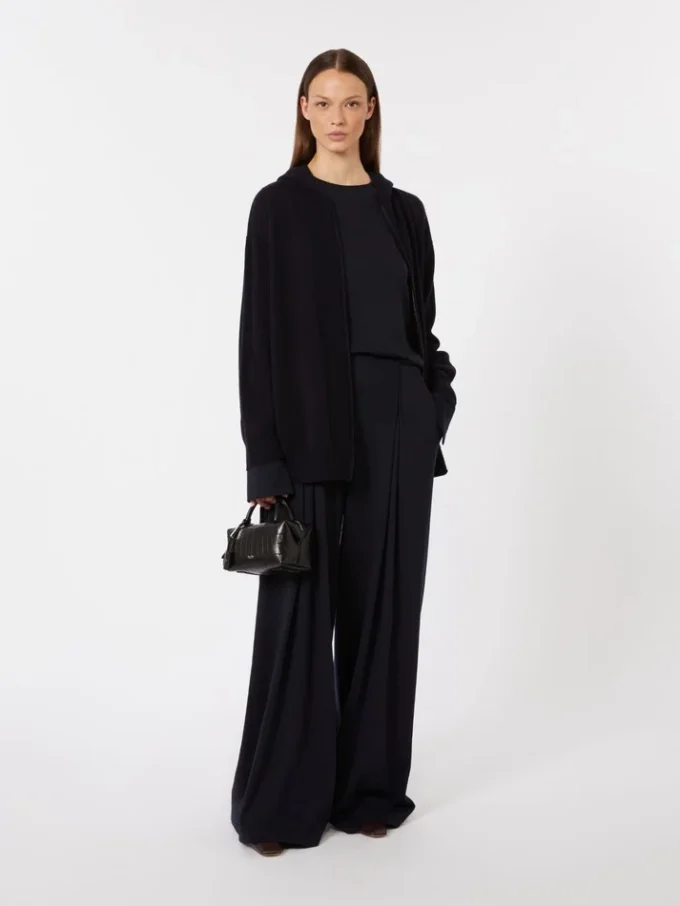 Wool jersey trousers, ultramarine