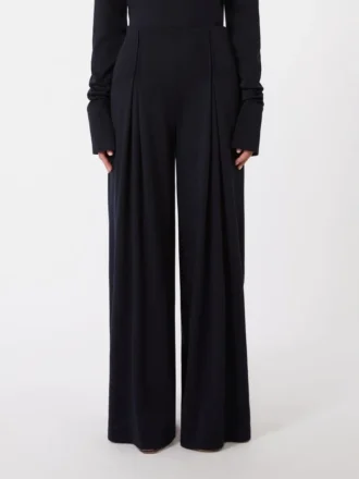 Wool jersey trousers, ultramarine