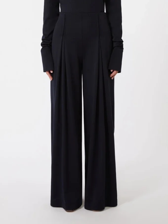 Wool jersey trousers, ultramarine