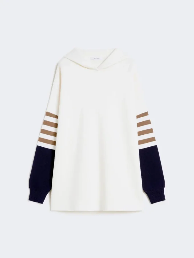Wool-knit oversized jumper, ivory
