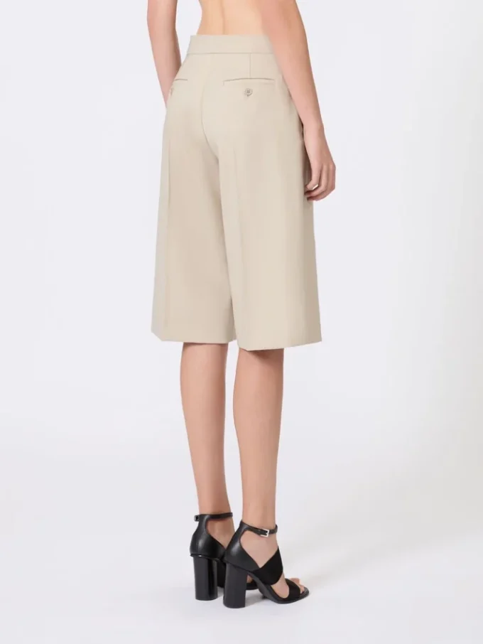 Wool, mohair and silk canvas bermuda shorts, sand