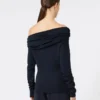 Wool off-the-shoulder top, ultramarine