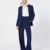 Wool piqua trousers, china blue