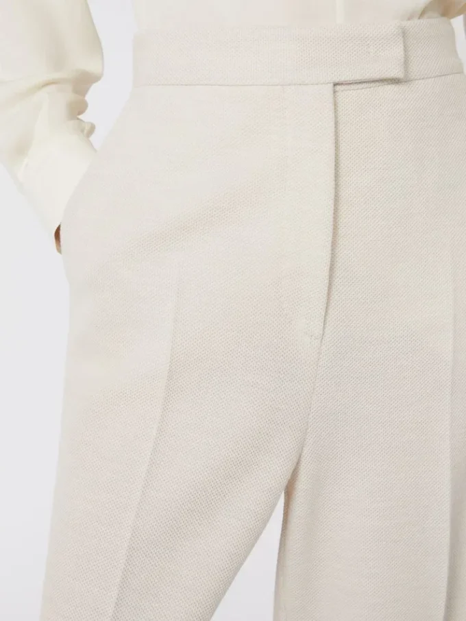 Wool piqua trousers, ivory Wool piqua trousers, ivory