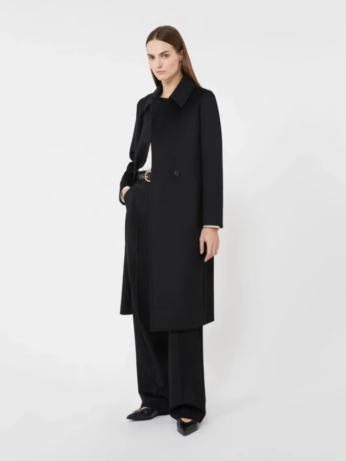 Wool robe coat, black Wool robe coat, black
