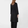 Wool robe coat, black Wool robe coat, black