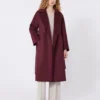 Wool robe coat, bordeaux