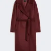 Wool robe coat, bordeaux