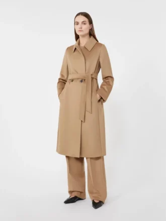 Wool robe coat, camel