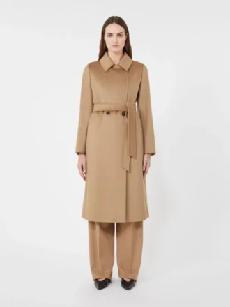 Wool robe coat, camel