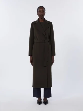 Wool robe coat, dark green