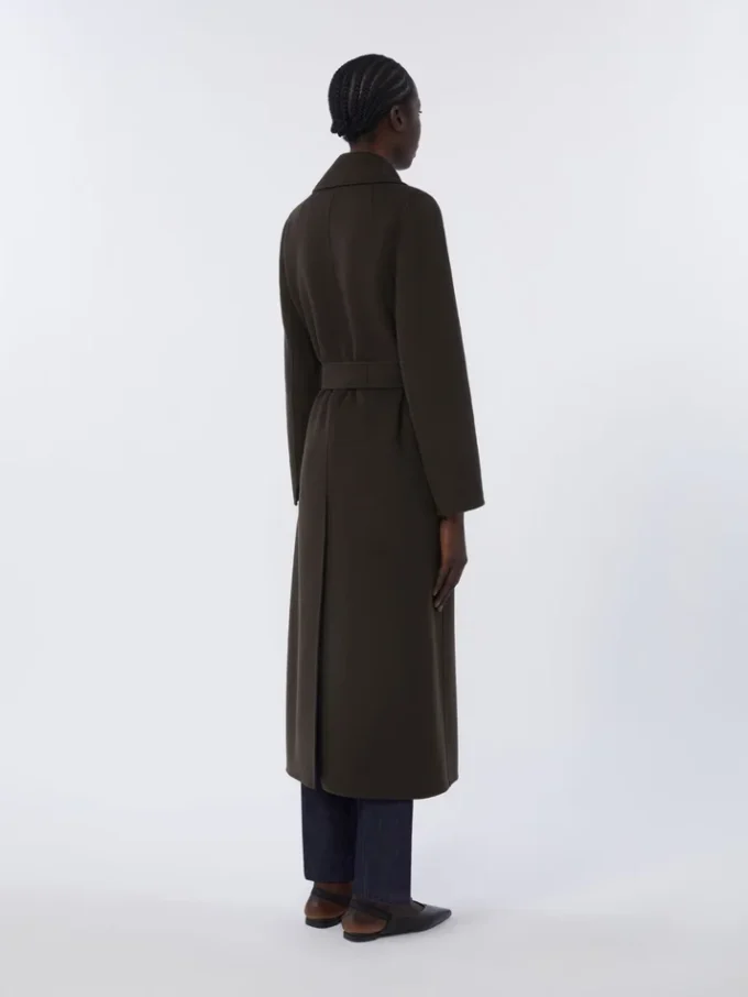 Wool robe coat, dark green