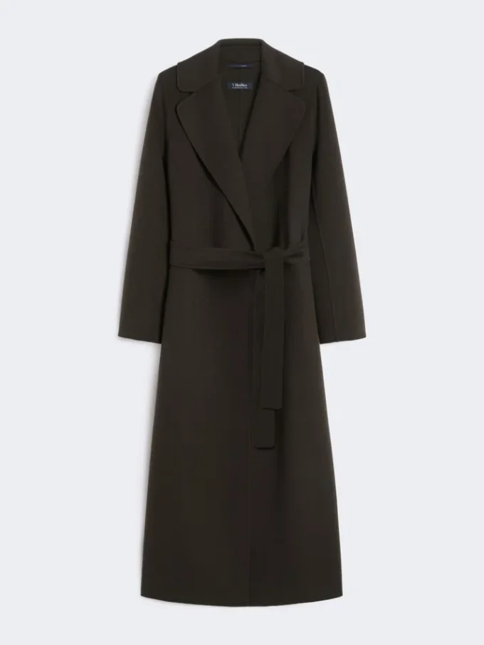 Wool robe coat, dark green