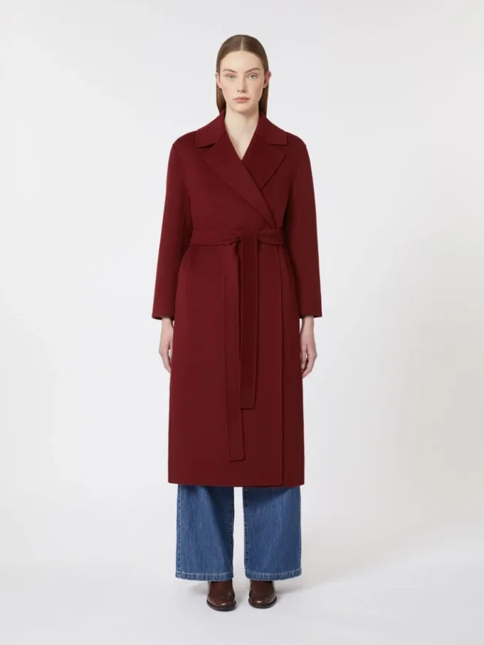 Wool robe coat, raspberry
