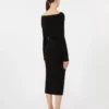 Wool yarn dress, black