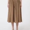 Woollen cloth midi skirt, hazelnut brown