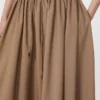 Woollen cloth midi skirt, hazelnut brown