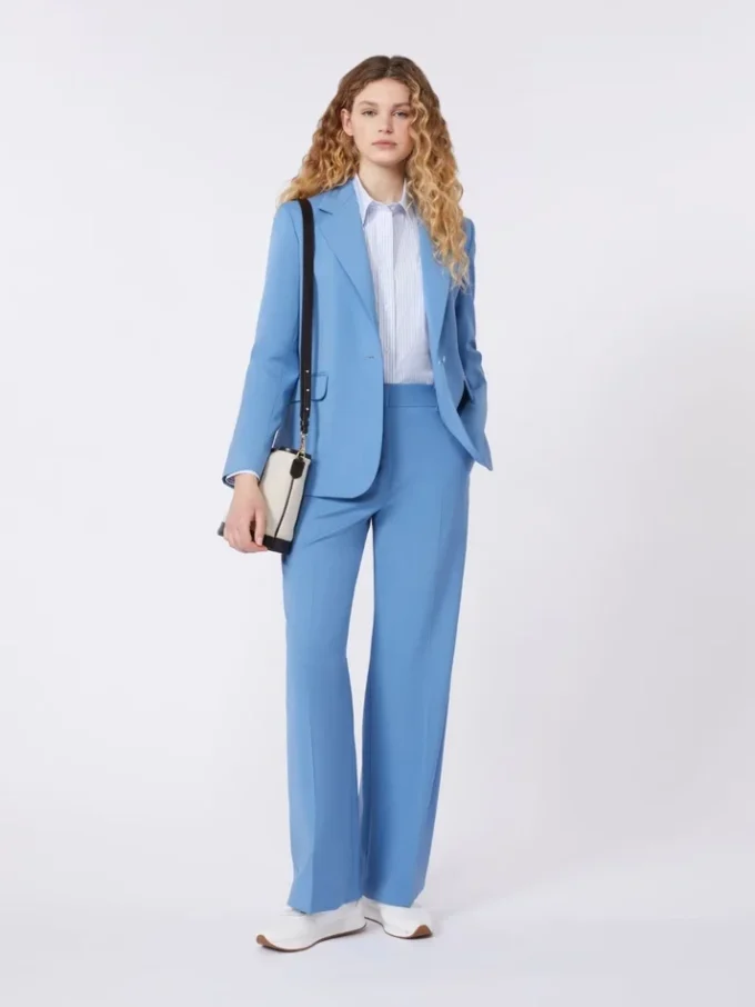 Stretch wool blazer, light blue