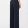 Woollen cloth palazzo trousers, navy