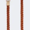 Woven leather belt, rust