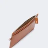Wrist-strap leather pouch, rust
