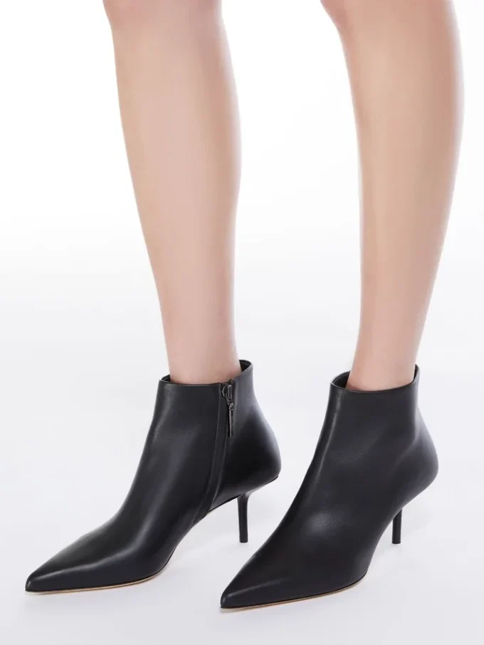 Zip-up leather ankle boots, black Zip-up leather ankle boots, black